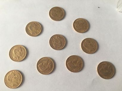 null Napoléon III lauré 20 francs or 10 pièces
