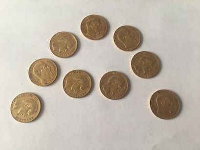 null Napoléon III 20 francs or 9 pièces