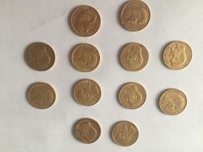 null Napoléon III 20 francs or 12 pièces