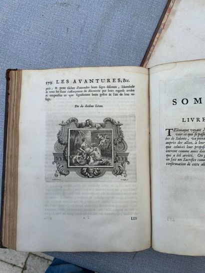 null Un ensemble de 2 volumes in-4 XVIIIe : Les aventures de Télémaque et Le traité...