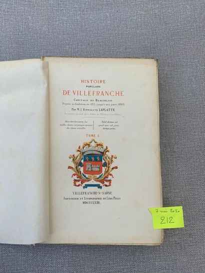 null Laplatte. Histoire populaire de Villefranche. 1863. Broché.