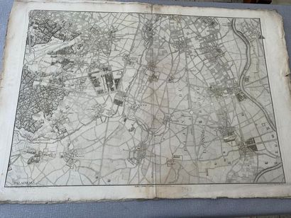 null Un ensemble de 3 grandes cartes XVIIIe des environs de Paris. Editées par Hugnin...