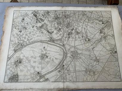 null Un ensemble de 3 grandes cartes XVIIIe des environs de Paris. Editées par Hugnin...