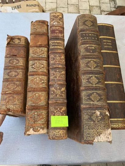 null Un lot de 5 volumes in-folio ou in-4 XVIIe / XVIIIe. Incomplet. (Accidents)...