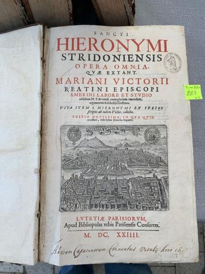 null Saint Jérôme. OEuvres complètes. 9 tomes en 4 volumes in-folio. Paris, 1623....