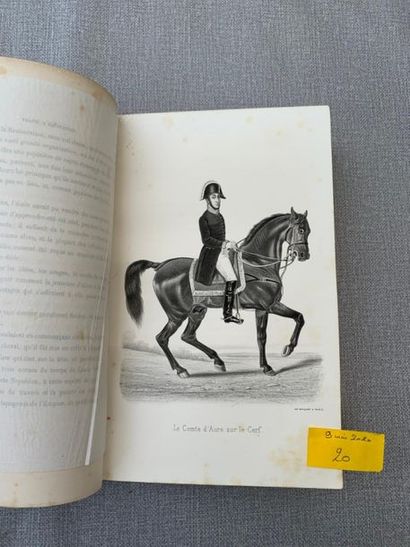 null D'AURE. Traité d'équitation illustré. 1870. Exemplaire déboité et sali.