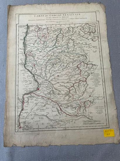 null Carte du Comtat Venaissin. Par le Sieur D'Anville. 1747. 50 x 35 cm environ...