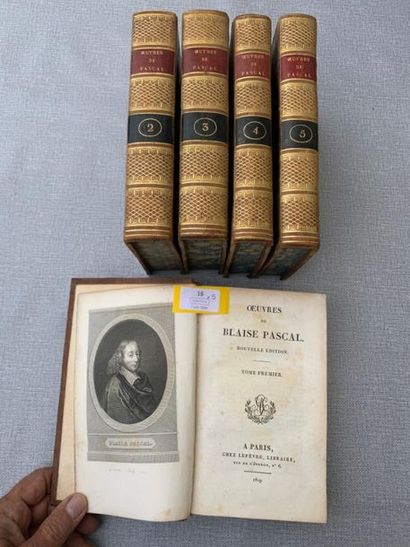 null Les oeuvres de Blaise Pascal. 5 volumes (complet). Plein cuir, Paris, 1819....