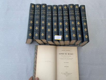 null OEuvres d'Alfred de Musset, illustrés par Bida. 11 volumes (complet). Demi-chagrin...
