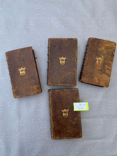 null 4 volumes XVIIe. Reliures aux armes : Histoire des juifs (tomes I & II) et Sacrorum...