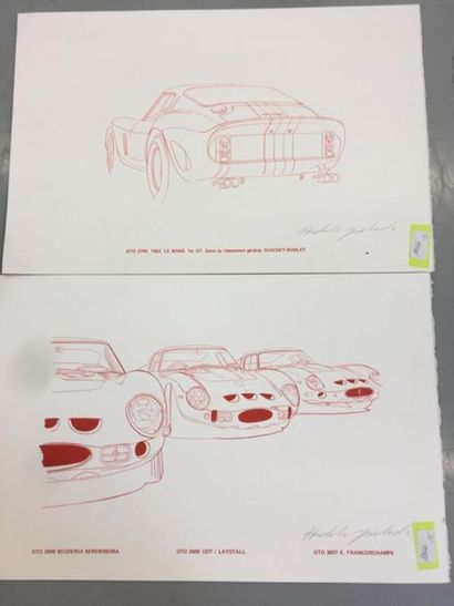 null Deux lithographies Ferrari 
38 x 57 cm