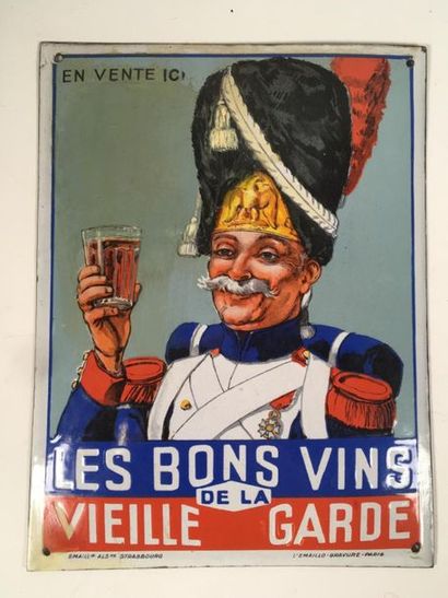 null Les Bons vins de la Vieille Garde
Emaillerie Alscacienne Strasbourg
33 x 25...