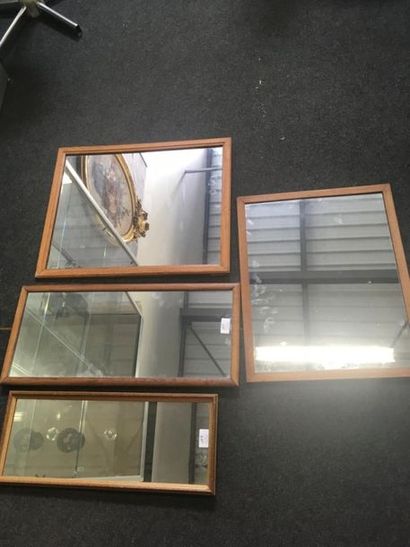 null Série de miroirs rectangulaire en bois
