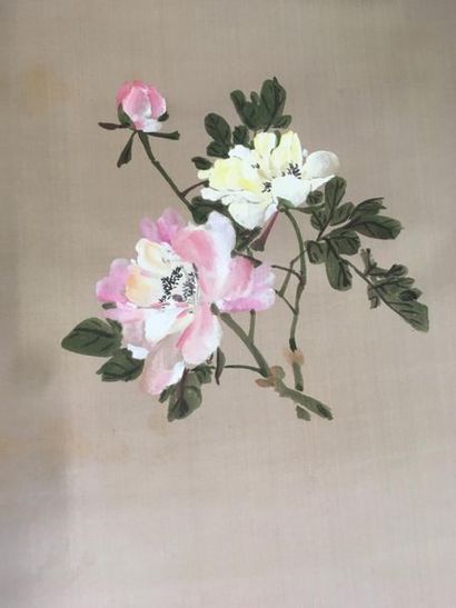 null Peinture sur soie chinoise, 20ème
Environ 8 m