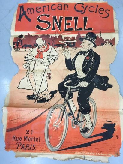 null Eugène OGÉ
Amrican cyles Snell
Imp. Charles Verneau Paris
117 x 80 cm
Absence...