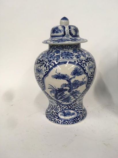null Chine,
Deux pots couverts
A décor bleu et blanc
H plus grand : 37 cm