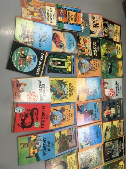 null Lot de 33 albums de Tintin 
Dont albums doubles