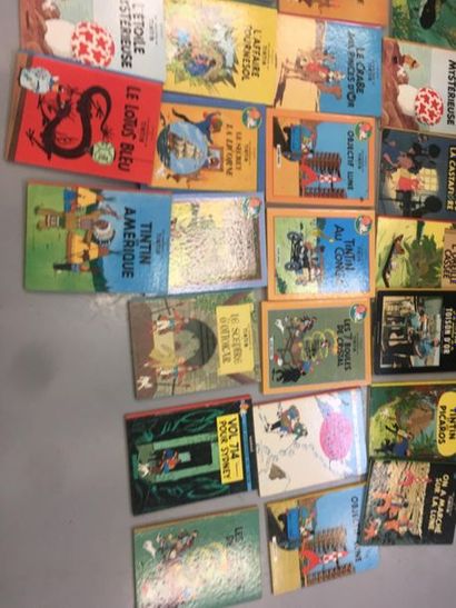 null Lot de 33 albums de Tintin 
Dont albums doubles