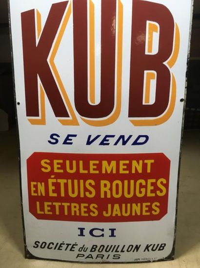 null KUB plaque rectangulaire émaillée
Japy frères
84 x 40 cm
Contre émail noir
Deux...