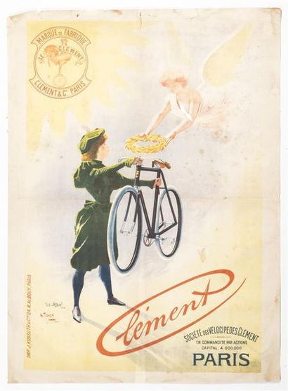 null TICHON Charles L.E. JARDON 
Cycles CLEMENT
Imp. Kossuth, Paris. 
130 x 94 cm....