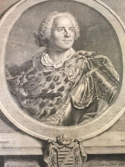 null Gravure 
Maurice comte de Saxe, duc de Courlande et Semigralle
par Hyacinthe...