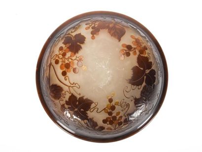 null EMILE GALLE (1846-1904)
Large vasque en verre doublé dégagé à l'acide décor...