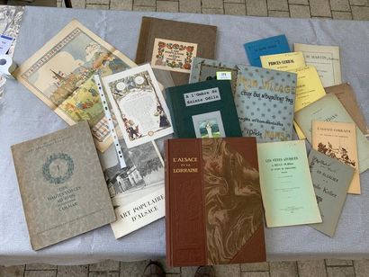 null [Alsace] Un ensemble de volumes et plaquettes XIXe et XXe, dont Hansi.