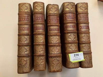 null Science universelle de la chaire ou Dictionnaire moral. 5 volumes. 1708. Pleine...