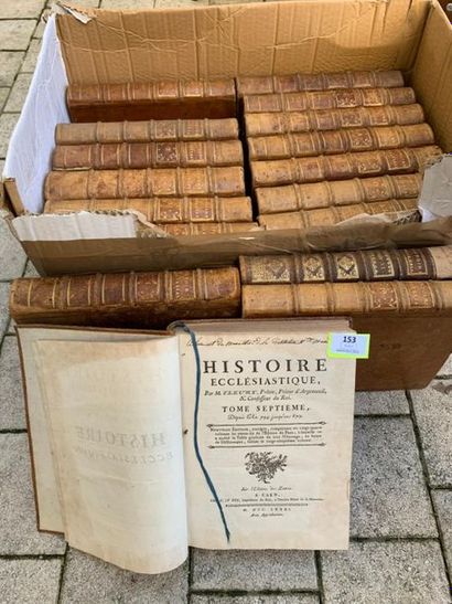null Fleury Histoire Ecclésiastique. 17 volumes in-4 reliés plein cuir. Paris, 1781...