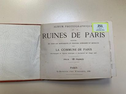 null Album photographique des ruines de Paris (après la Commune). 20 photographies...
