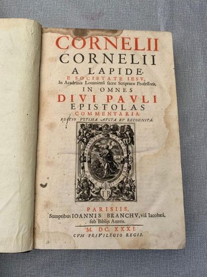 null Cornelius. Omnes divii pauli epistolas commentaria. 2 volumes reliés in-folio....
