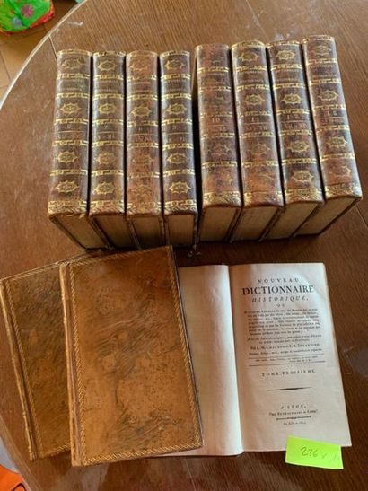 null Chaudon et Delandine : nouveau dictionnaire historique. 1804. 11 volumes sur...