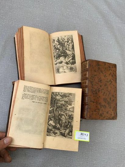null OEuvres de Virgile. 3 volumes.1736. reliure d'époque