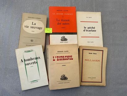 null Un ensemble de 6 volumes avec envois, dont, Bernard Clavel, Jean Anglade, e...