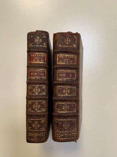 null PLUCHE : Histoire du Ciel. 1740 Deux tomes. Nombreuses gravures. Reliure d'...