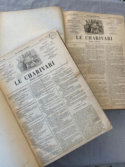 null Le Charivari. Année 1860 en 2 volumes in folio. Relié gravures de Daumier.