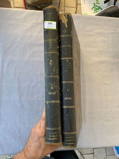 null Le Charivari. Année 1860 en 2 volumes in folio. Relié gravures de Daumier.