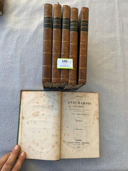null Barthélémy. Le voyage du jeune Anacharsis en Grèce. Paris, 1834. 5 volumes de...