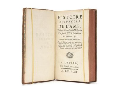 null [LA METTRIE, Julien Offray de] : Histoire naturelle de l'âme, traduite de l'anglois...