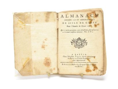 null Almanach historique et géographique de l'Isle de Corse pour l'an de grace 1770....