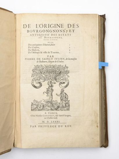 null SAINT-JULIEN de BALLEURE (Pierre de) : De l'origine des Bourgongnons, et antiquité...
