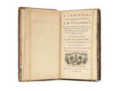 null ROUSSEAU (Jean-Jacques) : J. J. Rousseau citoyen de Genève, à Mr d'ALEMBERT...