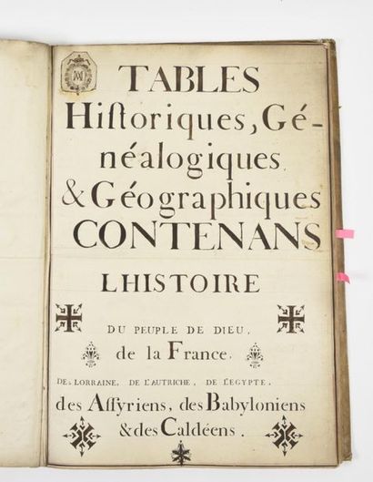 null BOUVIER (Jean-Jacques, dit LIONNOIS) : Tables historiques, génealogiques et...