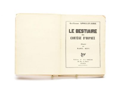 null APOLLINAIRE (Guillaume) : Le Bestiaire, ou Cortège d'Orphée. Illustré par Raoul...