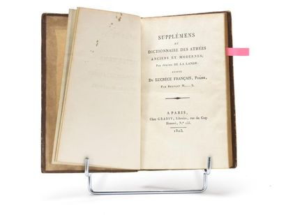 null LALANDE (Jérôme de): Supplémens au Dictionnaire des Athées anciens et modernes,...