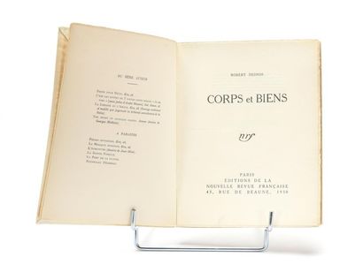 null DESNOS (Robert) : Corps et Biens. Paris, Editions de la Nouvelle Revue Française,...