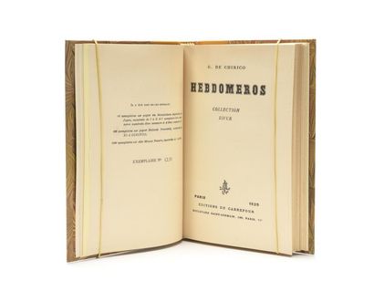 null CHIRICO (Giorgio de) : Hebdomeros. Paris, Collection Bifur, Editions du Carrefour,...