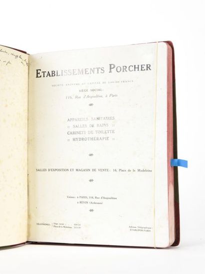 null Catalogue of PORCHER Establishments.

Very important catalogue of sanitary appliances,...
