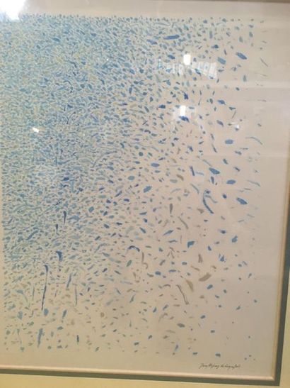 null Jean ALZIARI de ROQUEFORT
Abstraction en bleu
Huile sur papier