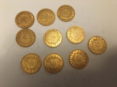 null 10 pièces 20 francs or Napoléon III tête nue